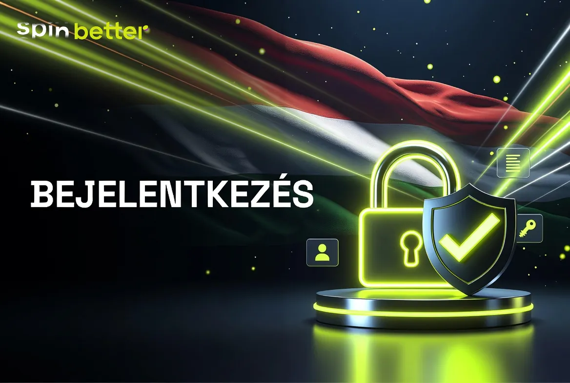 SpinBetter belépés képernyője e-mail és jelszó mezővel